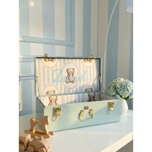 Personalized Baby Keepsake Trunk – Monogram Memory Chest, Nursery Storage Box