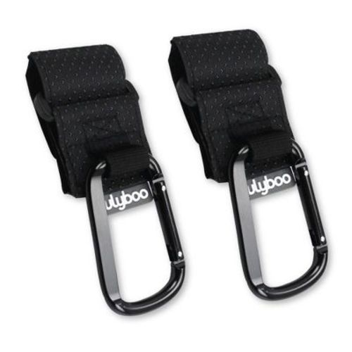 Lulyboo Premium Stroller Hooks Clips Set – Adjustable Non-Slip Straps, Black