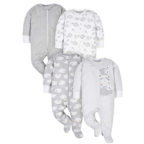 Gerber Baby Boy or Girl Gender Neutral Sleep 'n Play Footed Pajamas, 4-Pack