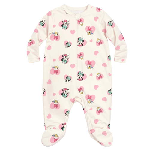 Minnie & Daisy Baby Girl Printed Long Sleeve Footed Sleep N Play, Sizes Newborn- 9 Months