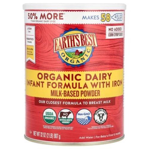 Earth's Best Organic Dairy Infant Formula with Iron, For Baby's First 12 Months, 32 oz (907 g)