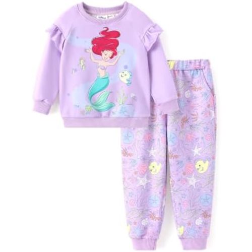 Disney Outfits for Girls Long Sleeve Shirt Pocket Pant Toddler Sweatsuit
