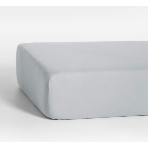 Supersoft Mist Blue Organic Cotton Gauze Baby Crib Fitted Sheet