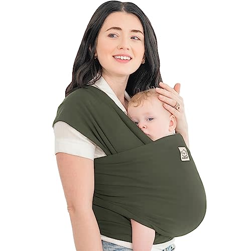 KeaBabies Baby Wrap Carrier - All in 1 Original Baby Carrier Newborn to Toddler Sling, Easy to Wear, Hands Free Bonding, Lightweight, Breathable Infant Wraps (Forest)