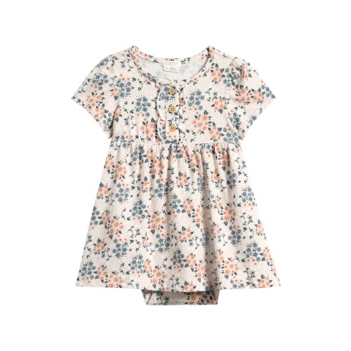 Spring Flowers Cotton Blend Dress & Bloomers Set