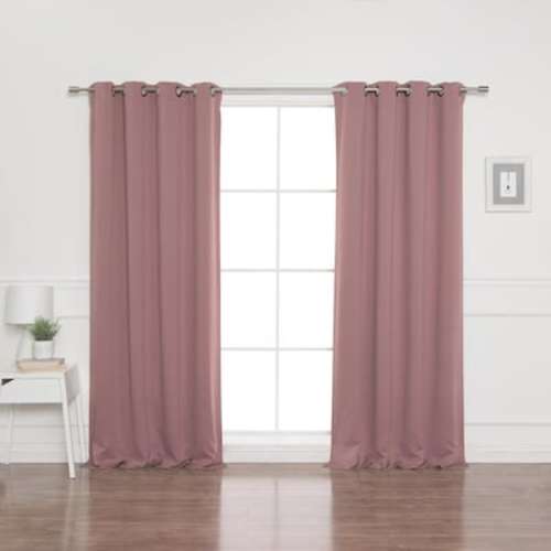Best Home Fashion 84-in Mauve Blackout Grommet Curtain Panel Pair GROM-84-MAUVE at Lowes.com