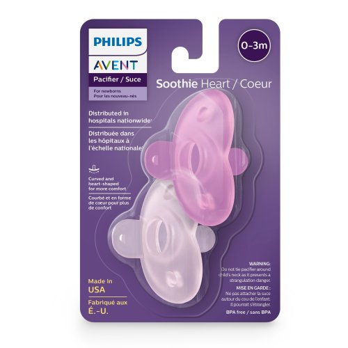 Soothie Heart Pacifier 2 Pack in Pink