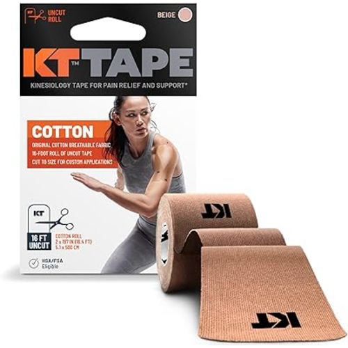 KT Tape, Original Cotton, Elastic Kinesiology Athletic Tape, 16’ Uncut Roll