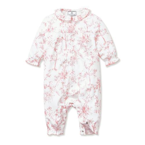 Baby's Twill Madeline Romper in Pink Timeless Toile