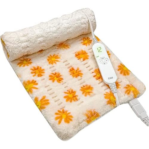 ZXU Heating Pad for Back Pain Relief and Cramps Relief- Ultra Soft Sherpa Heating Pad, XL King Size 12" x 24", 12 Heat Levels & 1-24H Auto Off，Stay on Function Hot Heated Pad, Machine Washable