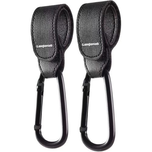 （2-Black）Baby Stroller Hooks Clip or Hanging Diaper Bag Universal Hooks Accessories for Stroller and Car or Shopping Cart
