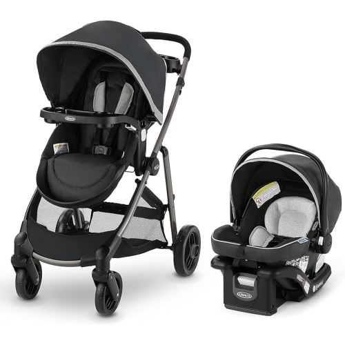 Graco Modes Pramette Travel System, 3-in-1 Modular Carseat Stroller Combo, Infant Car Seat Carrier to Toddler Stroller, Includes the SnugRide Car Seat, Redmond