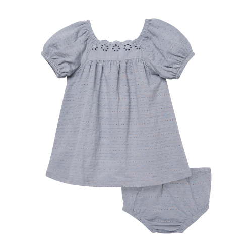 Modern Moments by Gerber Baby Girl Puff Sleeve Dress and Diaper Cover, 2-Piece, Sizes 0/3 Months - 24 Months