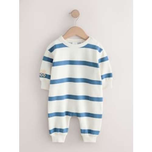 Buy Blue/Ecru Stripe Sweat Baby Romper (0mths-3yrs) from Next USA