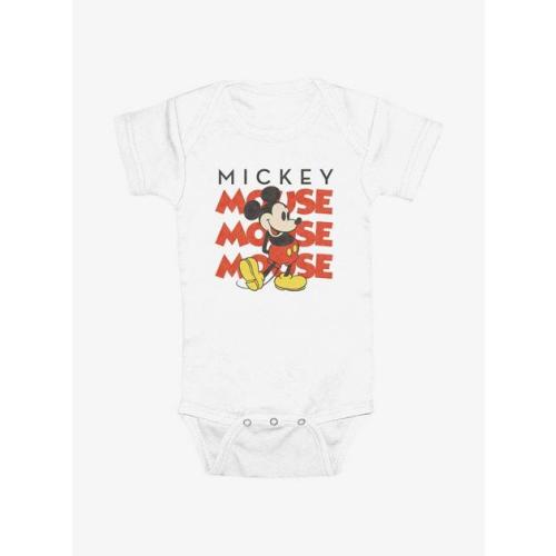 Disney Mickey Mouse Classic Name Stack Infant Bodysuit - WHITE | BoxLunch