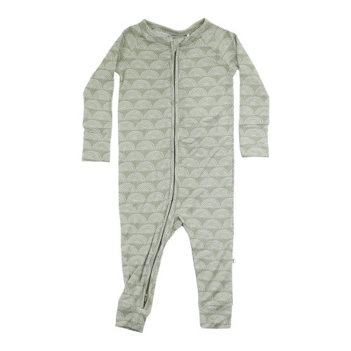 Sage Rainbow Zip Romper