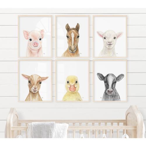 Farm Nursery Decor Farm Nursery Prints, Farm Nursery Art Farm Nursery Wall Art, Farm Baby Animal Nursery Farm Animal Nursery Print Set of 6.