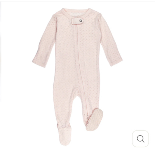 Organic Pointelle 2-Way Zipper Footie in Cotton Candy – L'ovedbaby