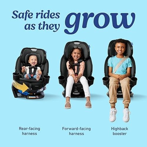 Graco Turn2Me 3-in-1 Convertible Car Seat, Cambridge, Featuring Headrest and Harness Adjust, Easy Installation and Steel Reinforced Frame