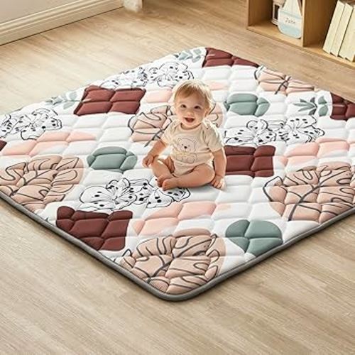 Baby Play Mat, Non-Slip Baby Mat for Floor, Soft Thicker Playpen Mat, Portable Playmat, Crawling Mat for Babies, Toddlers & Infants to Play and Learn( 50"x50")
