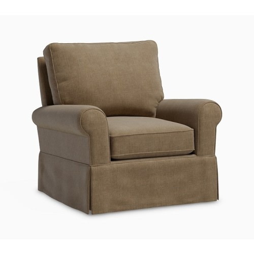 Comfort Upholstered Stationary Glider Performance Chenille Crossweave Tawny