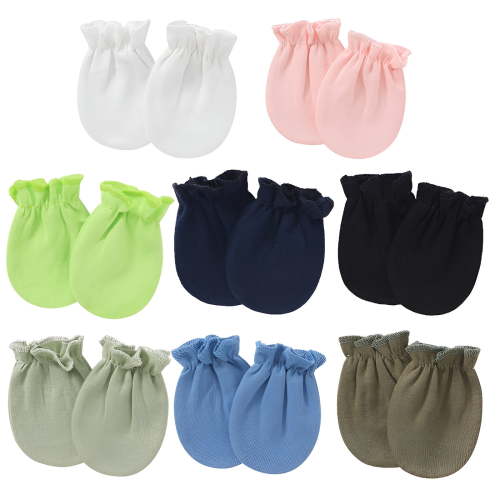 TELOLY 8Pcs Baby Mittens,Won't Fall Off Baby Mittens Newborn,Neatly Trimmed Lace Newborn Mittens No Scratch,Style1