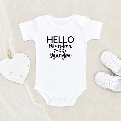 Newbabywishes - Hello Grandma & Grandpa Baby Clothes for Boys and Girls - Newborn Baby Clothes