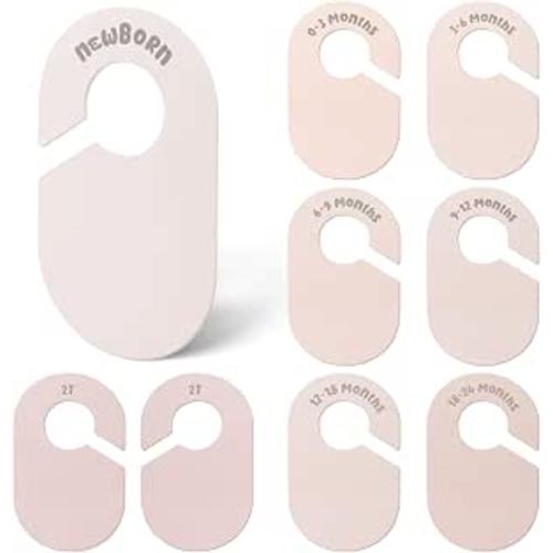Double Sided Baby Closet Dividers for Newborn to 2T, Pink, 8 Pcs