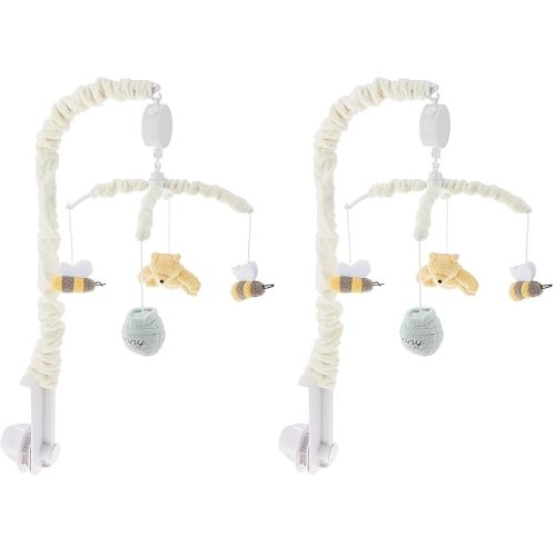 Disney Winnie The Pooh Classic Pooh Ivory, Sage, Butter Musical Mobile with Hunny Pot and Bees, Ivory, Sage, Butter, Brown