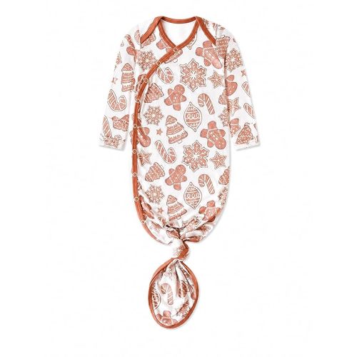 Copper Pearl Baby Gown - Knotted Newborn Sleepers for Baby Boy and Girl, Soft Stretchy Long Sleeve Infant Gowns with Bottom Tie and Hand Mittens, Perfect Hospital Coming Home Outfit (Briar)