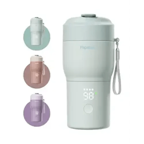 Papablic Pro Portable Bottle Warmer for Travel – Fast Heating, Built-in Sterilizer, 30W Fast Charge, 5-Temp Control, Easy-Clean Wide Mouth, Baby Milk Warmer for Breastmilk & Formula, Mint Green