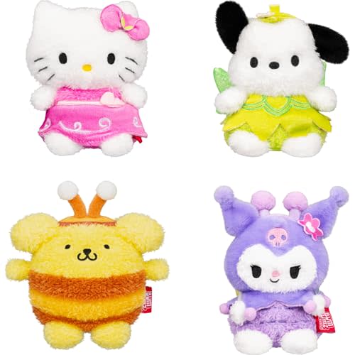 BumBumz 4.5-inch Hello Kitty®and Friends FairyGardenBumz 4-Pack - Hello Kitty® & Pochacco™ Fairies, Kuromi™ Butterfly, Pompompurin™ Bumble Bee - 3+