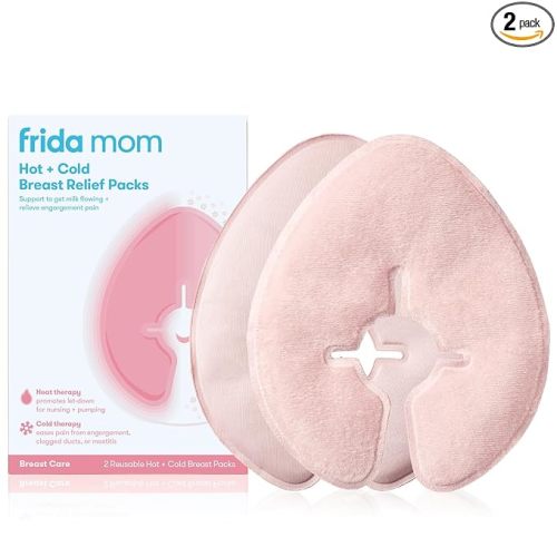 Frida Mom Breast Therapy Packs, Breast Pads, Cold & Hot Pack for Pain Relief, Breastfeeding Essentials for Lactation Support, Mastitis, Engorgement and Pump Aid, Postpartum Recovery, 2pk
