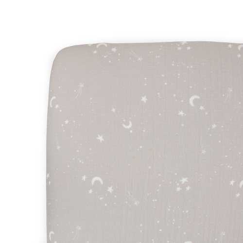 Organic Cotton Muslin Crib Sheet - Moon Dust