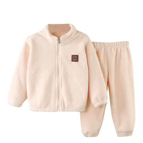 Enjoytime 1-9Y Unisex Toddler Baby Clothes Winter Zipper Neck Long Sleeve Tops+ Pants Two Piece Solid Outfit Set 2024 Baby Gifts on Clearance