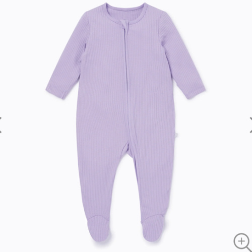 Ribbed Clever Zip Footed Baby Pajamas Ribbed Lilac / Newborn