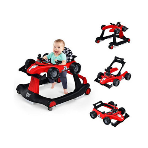 4-in-1 Baby Walker Foldable Activity Walker with Adjustable Height and Speed