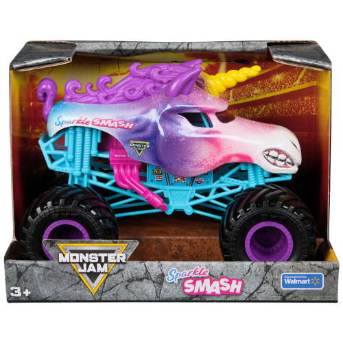 Monster Jam, Official Sparkle Smash Monster Truck Vehicle in 1:24 Scale