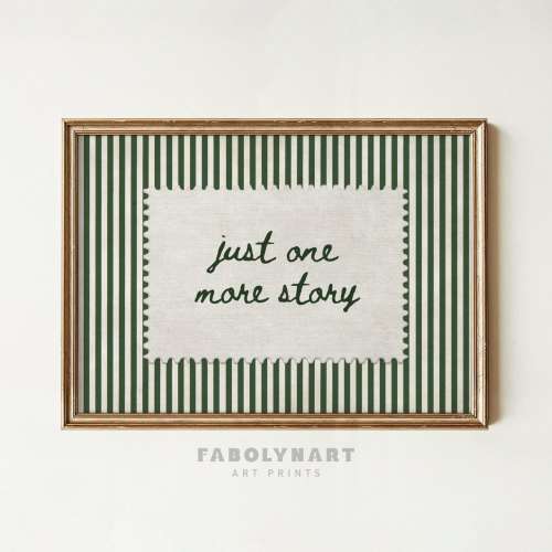 Just One More Story Wall Art, Nursery Room Decor, Gift for Book Lovers, Reading Nook Decor