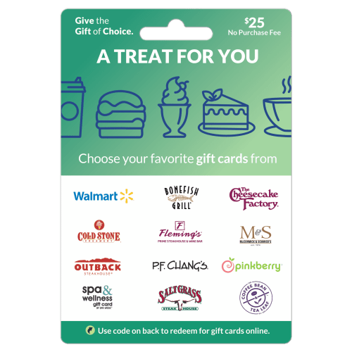 $25 A Treat For You $25 Gift Card