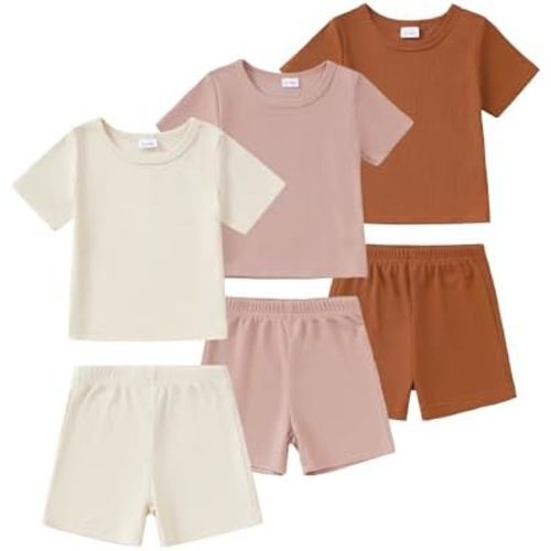 Toddler Baby Girl Boy Summer Clothes Outfits Casual Summer Short Sleeves Tops + Shorts Cute Outfits Set 3M-3T