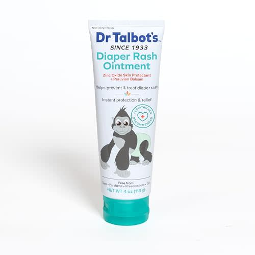 Dr. Talbot's Baby Diaper Rash Ointment - 4 oz - Zinc Oxide Skin Protectant with Peruvian Balsam - Treats and Prevents Rash
