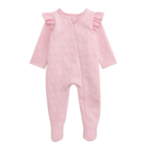 Pink Quilted Bow Baby Sleeper for Newborns | Mud Pie