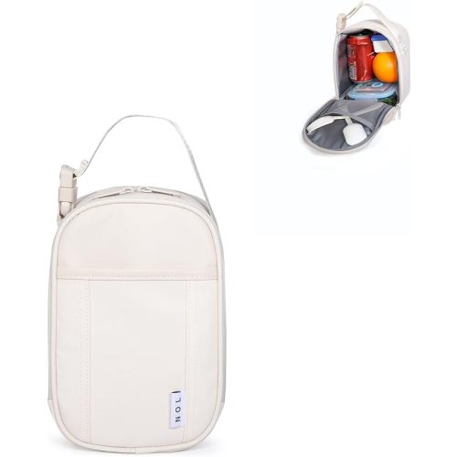 NOL Natural Organic Lifestyle Insulated Lunch Bag for Adult - Snack Bag Lunch Cooler Bag Soft Lunch Tote Bag for Work, Cream