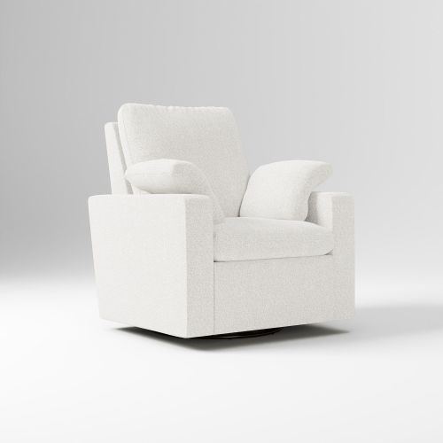 Harmony Swivel Glider Recliner Manual Performance Chunky Boucle White