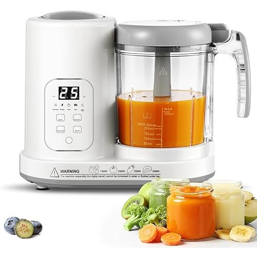 Baby Food Maker Pro Steamer Blender: 4 in 1 Auto Steam Blend and Puree Maker with Self-Clean for Healthy Baby and Toddler Meal Prep - BPA-Free