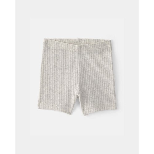 Baby Girl Rib Bike Shorts - Grey | Carter's