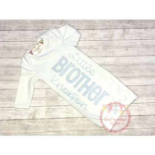 Little Brother Gown Coming Home Outfit Birth Announcement