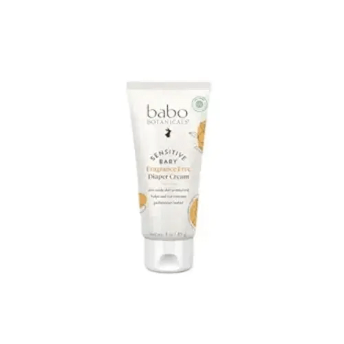 Babo Botanicals Sensitive Baby Fragrance-Free Diaper Cream - 25% Natural Zinc Oxide - Calendula, Shea & Cocoa Butter - EWG Verified - Vegan- From birth on