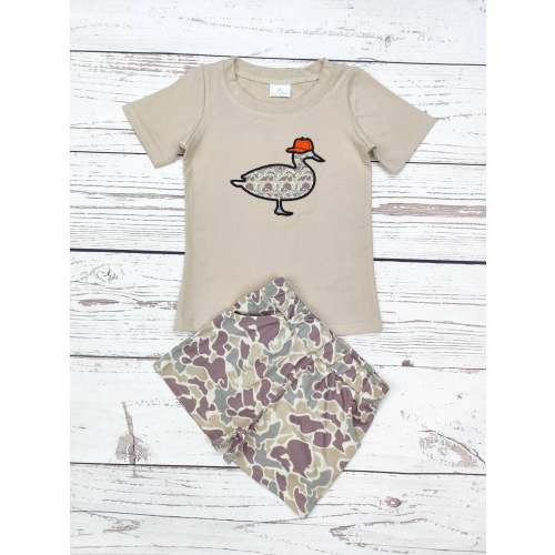 Boys Camouflage Duck Appliqué Top Shorts Set – Persnickety Shop